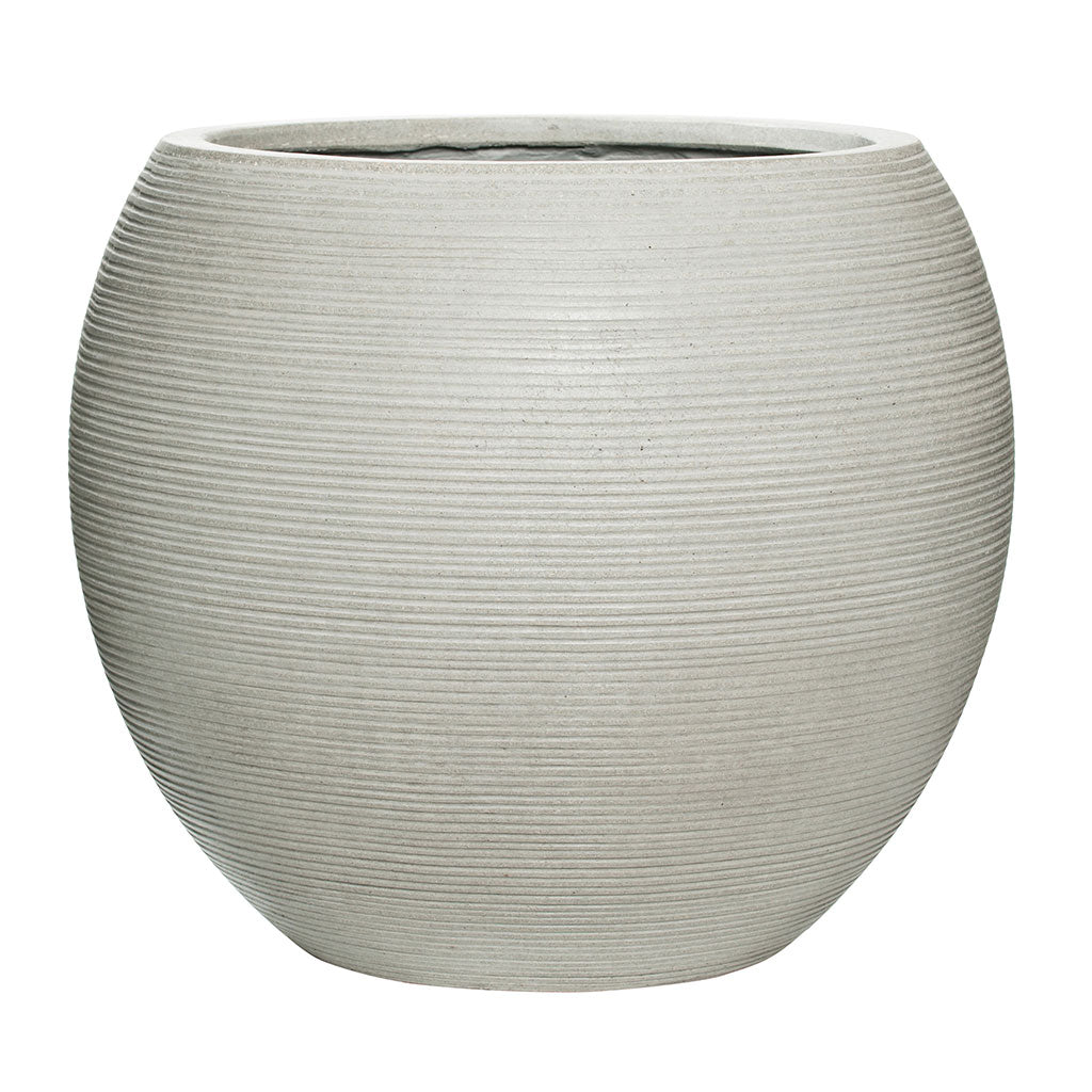 Abby Ball Plant Pot - Ridged Cement XL
