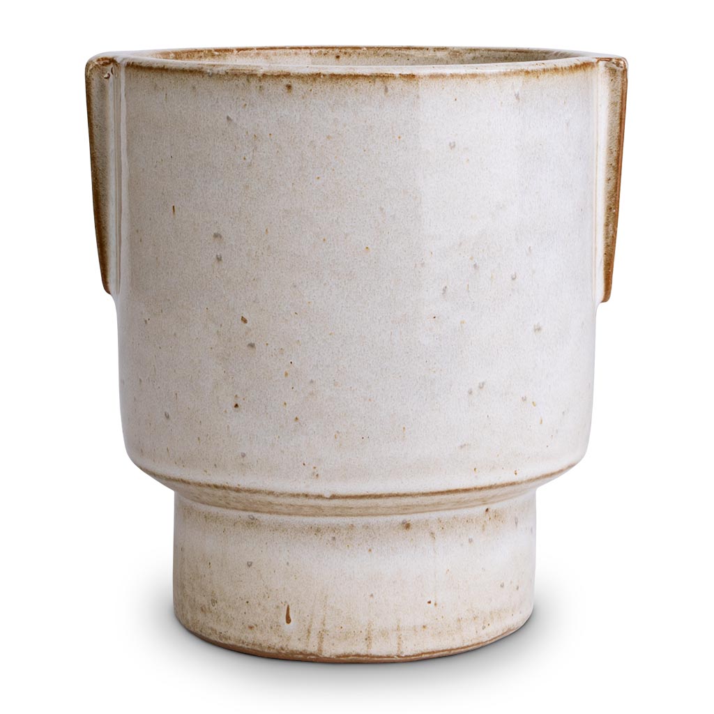 Aries Handles Plant Pot - White - 14 x 15cm
