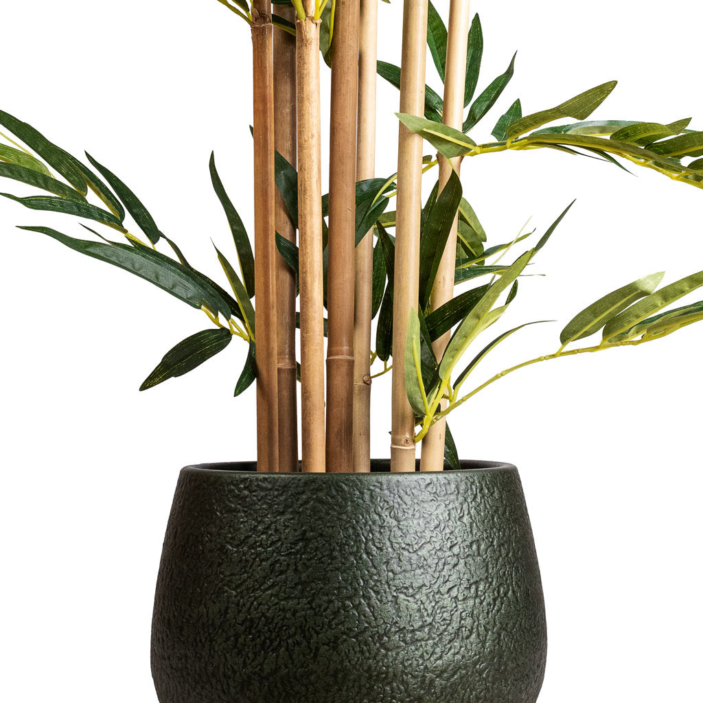 Bamboo Artificial In Noor Velvet Green Close Up