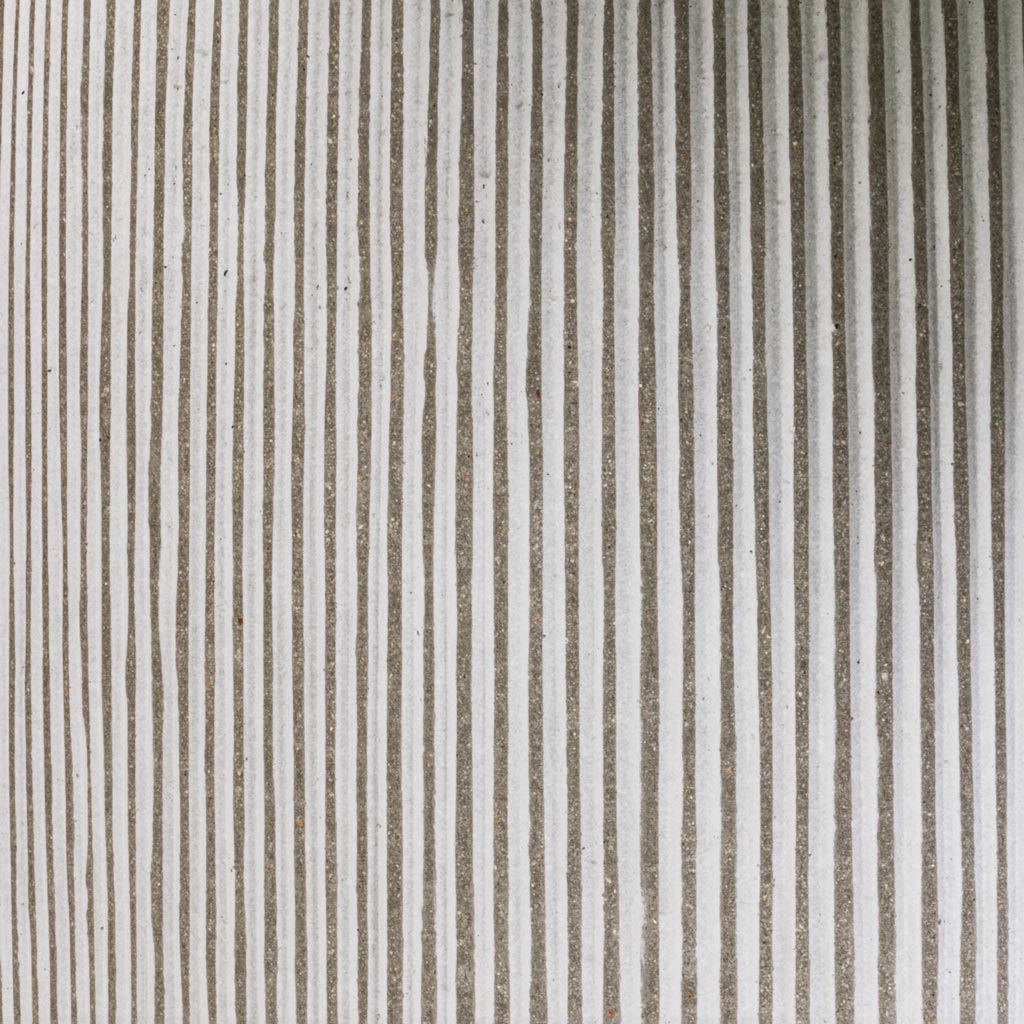 Harley Ridged Plant Pot - White Stripe