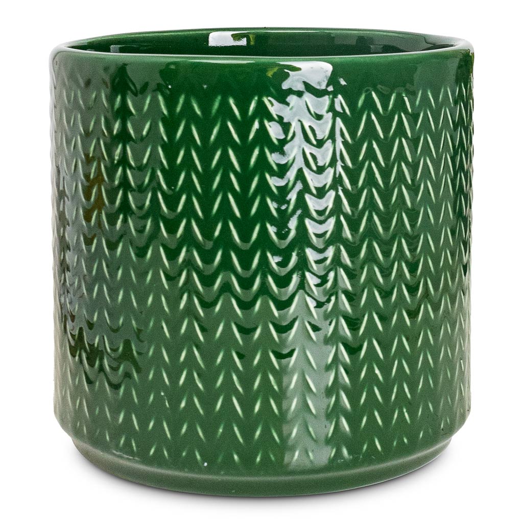 Chevron Pot Emerald - 15x15cm