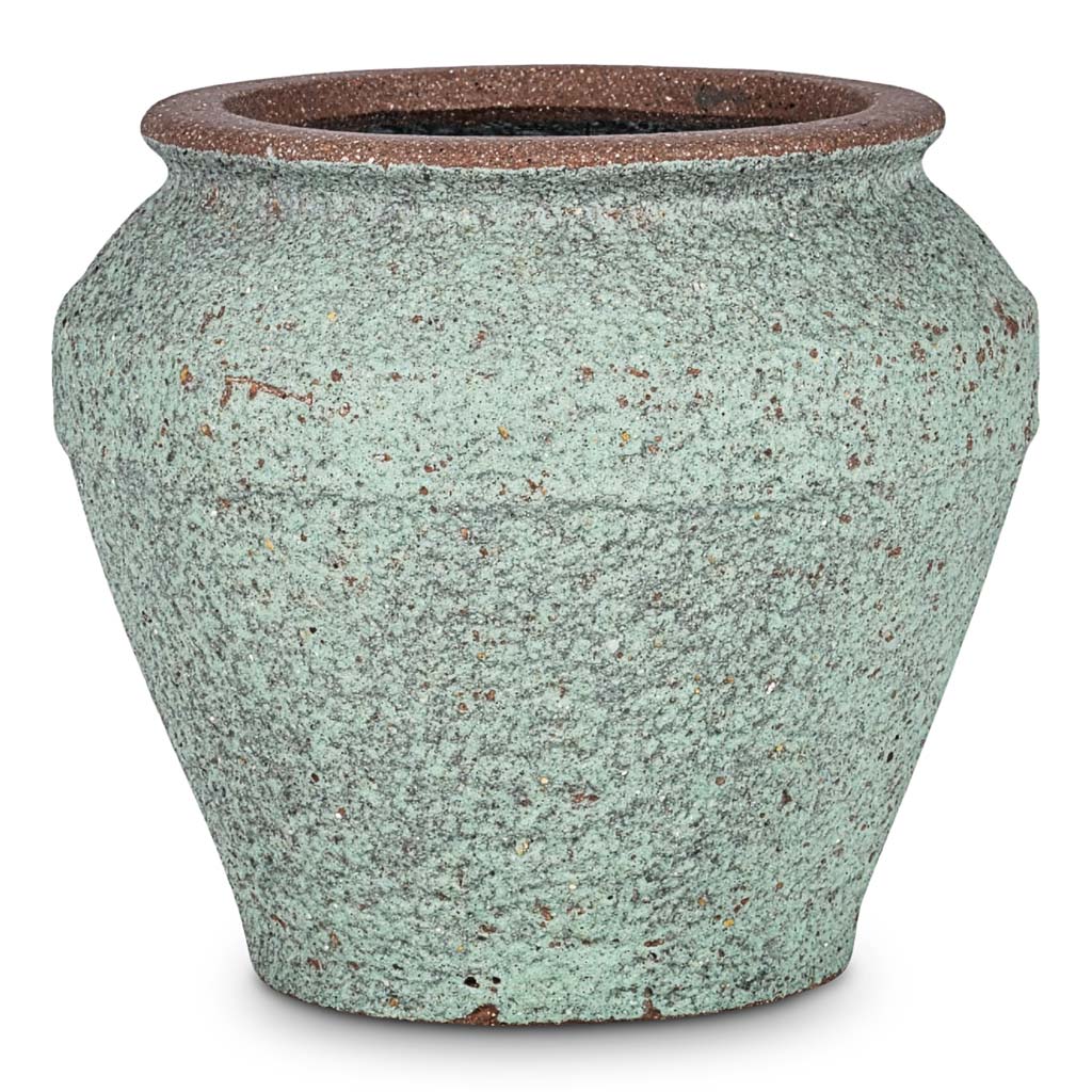 Eros Mediterranean Planter Rustic Green 33x28cm