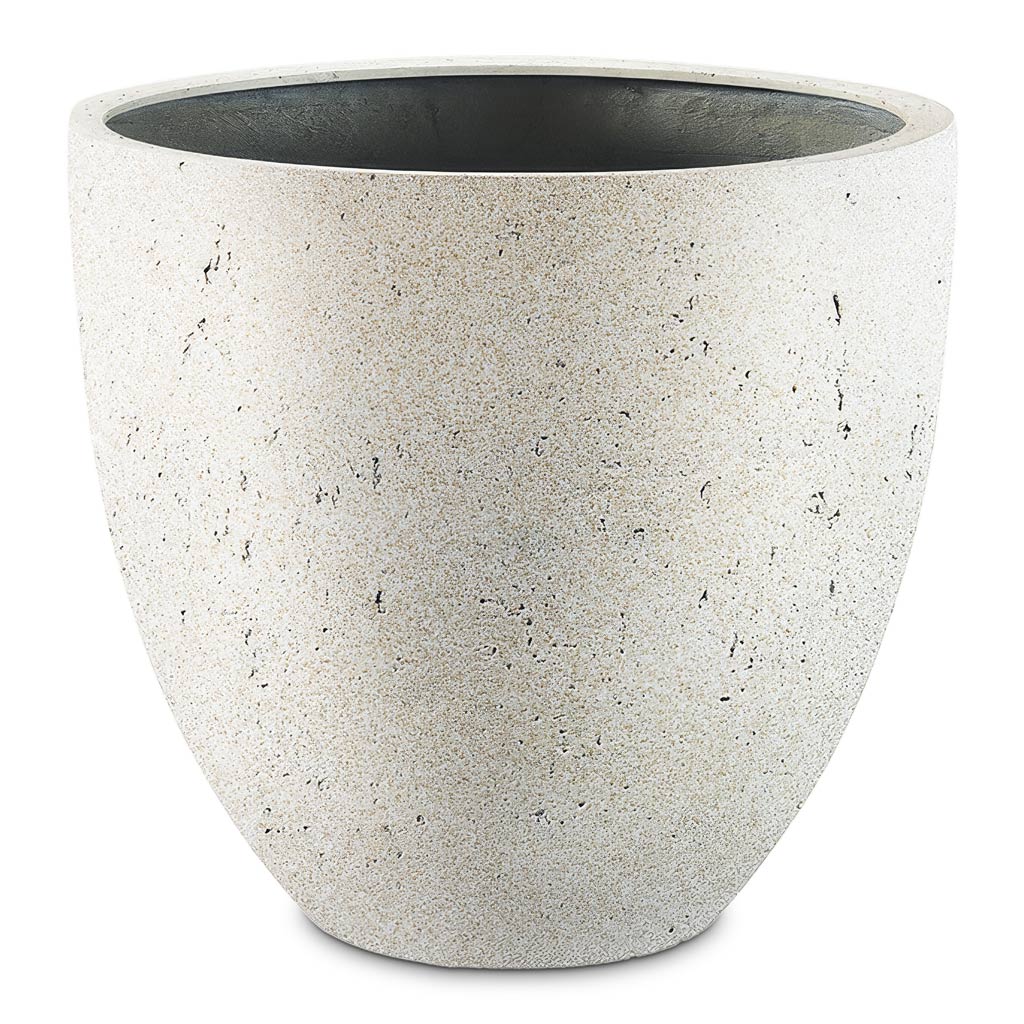 Grigio Egg Pot Planter Antique White Concrete pot