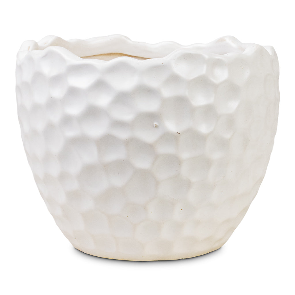 Kew Textured Pot White 21x17cm pot