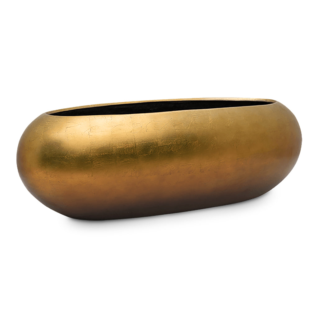 Metallic Boat Planter Matt Honey - 75x30x25cm