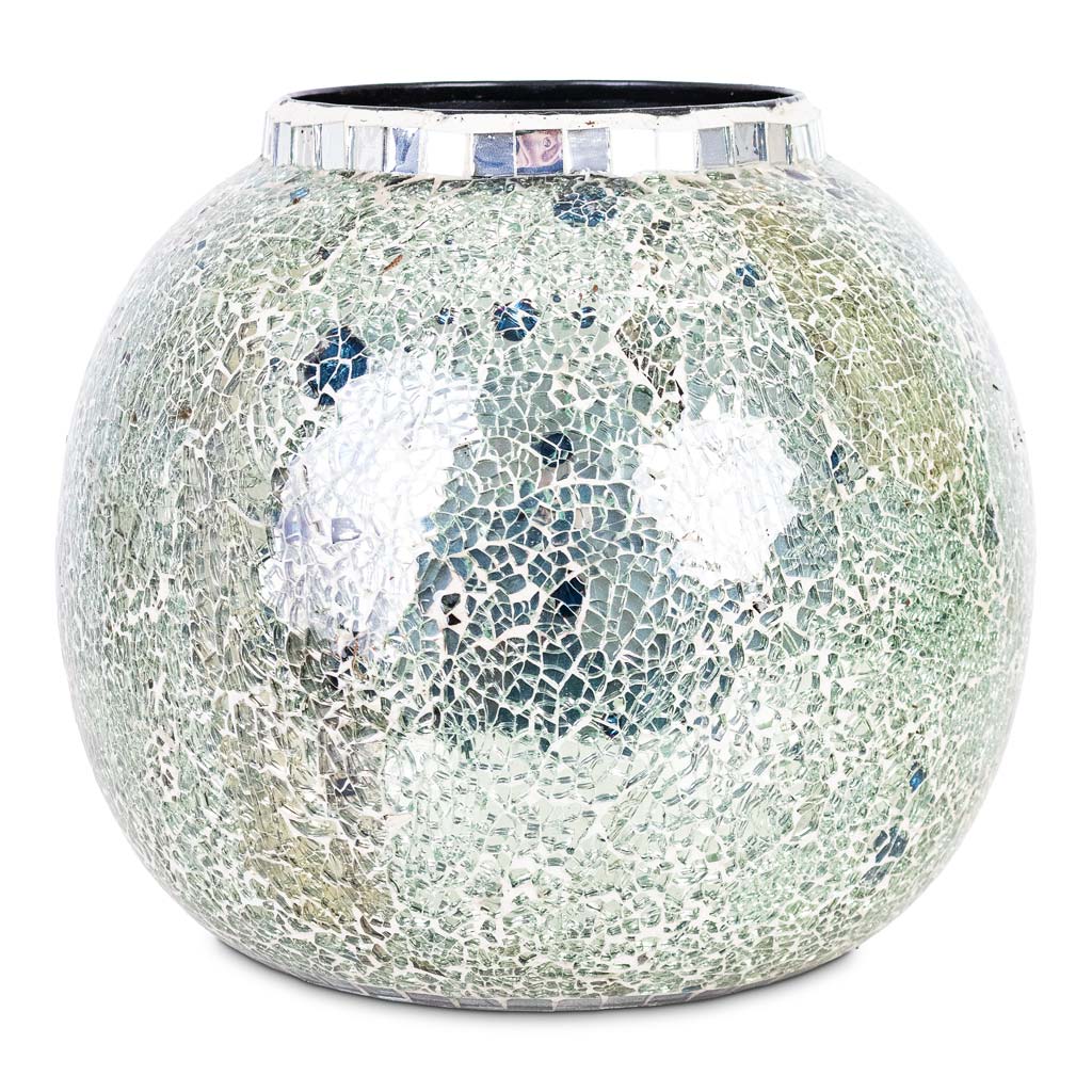 Mosaic Metal Pot Mirror 26x24cm