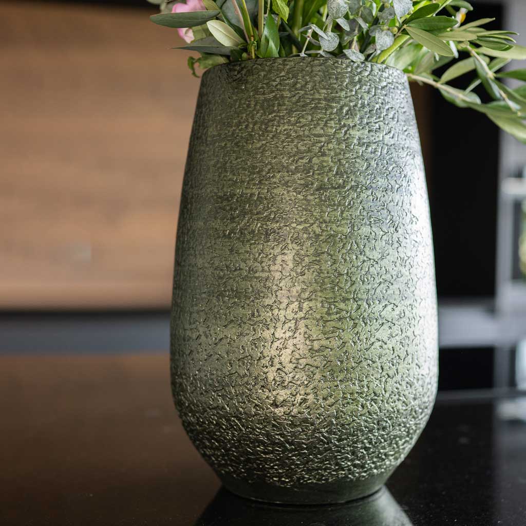 Noor Plant Vase - Velvet Green