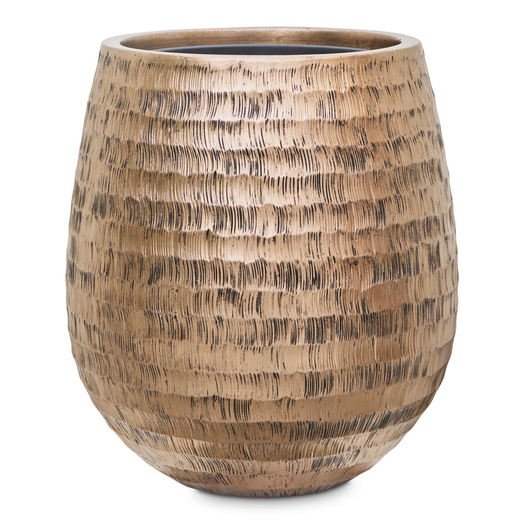 Opus Hammered Darcy Planter Gold 38x42cm