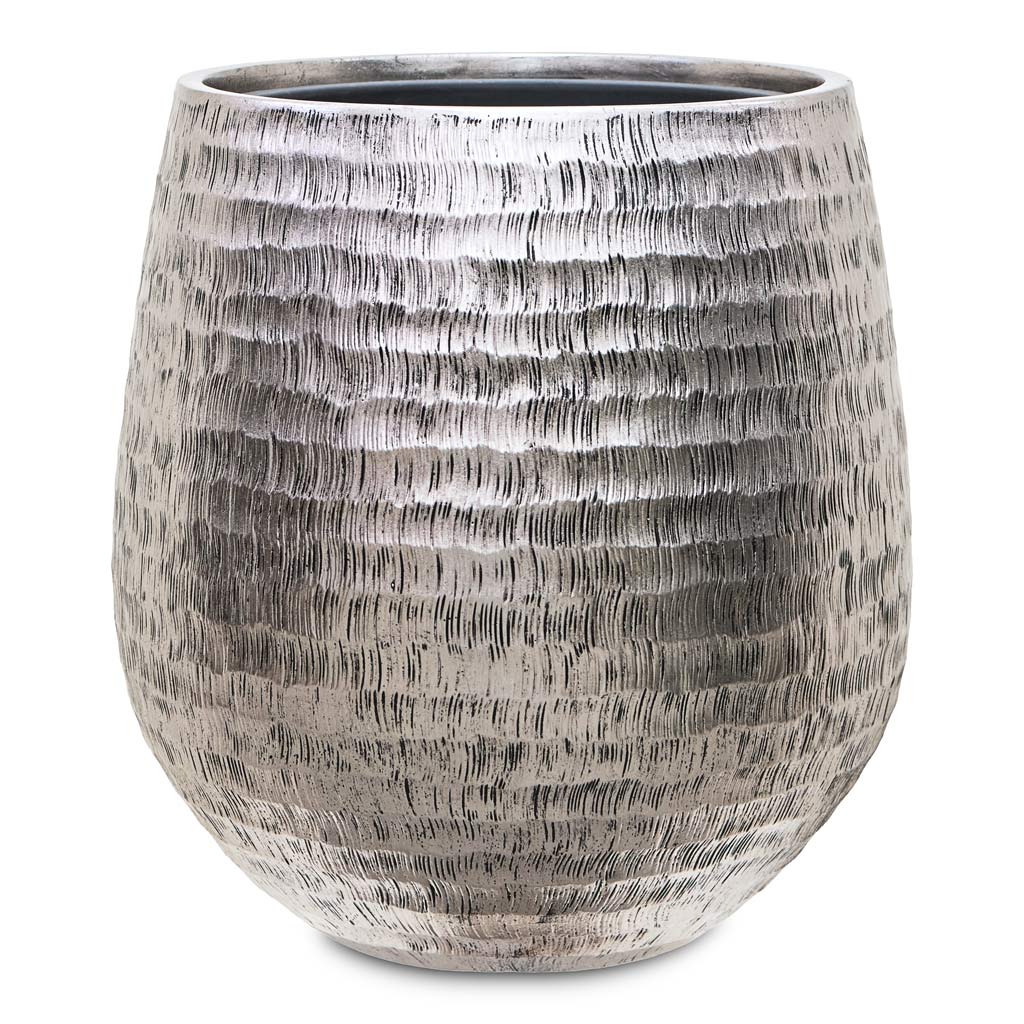 Opus Hammered Darcy Planter Silver 45x48cm
