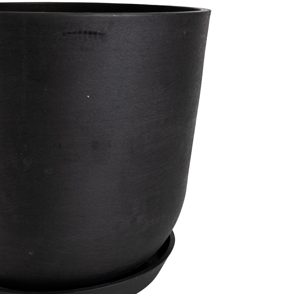 Oslo Cylinder Planter Slate With Saucer