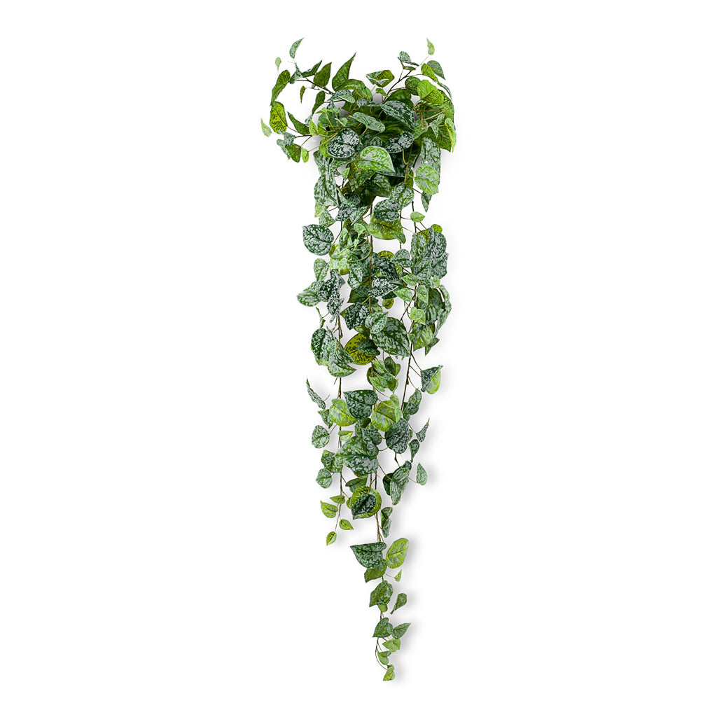 Satin Pothos Hanging Bush Artificial Green Grey 120cm
