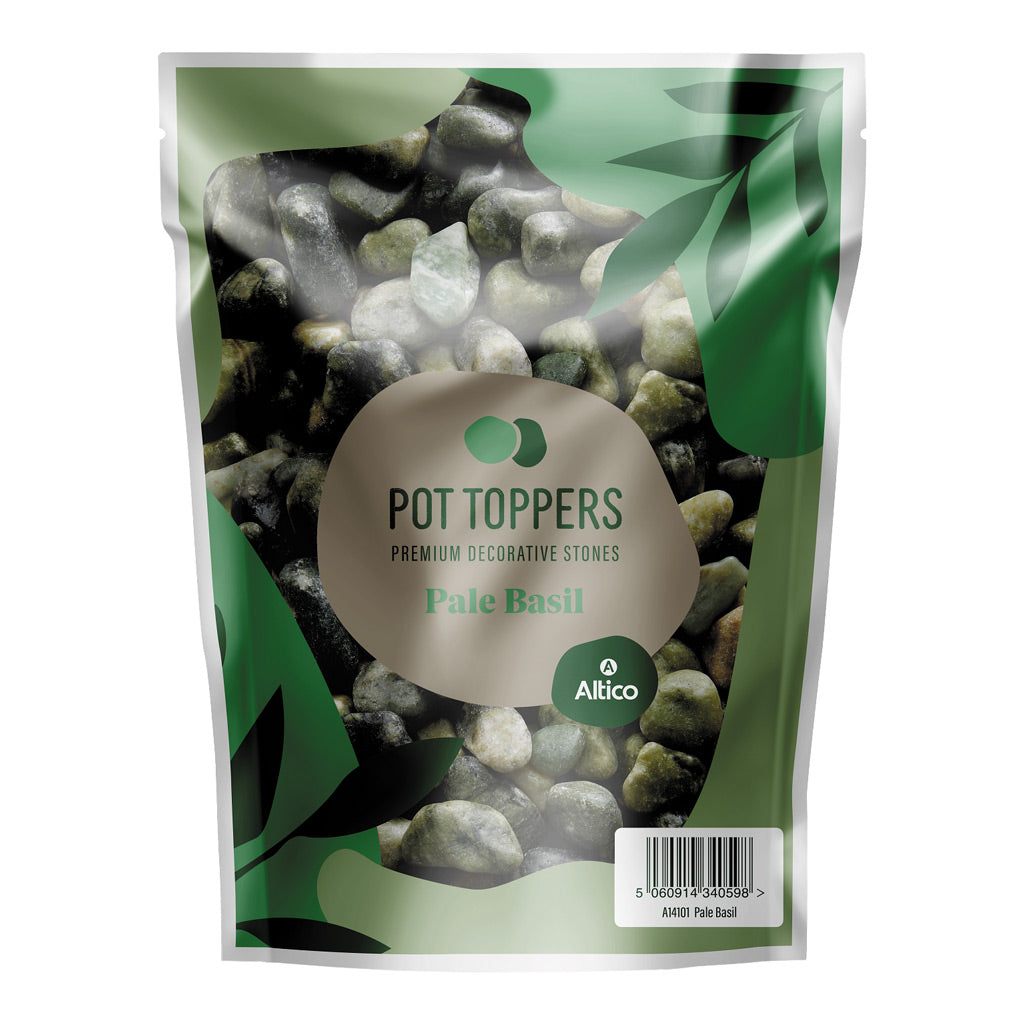 Stone Pot Topper Pouch Pale Basil Premium Decorative Stones