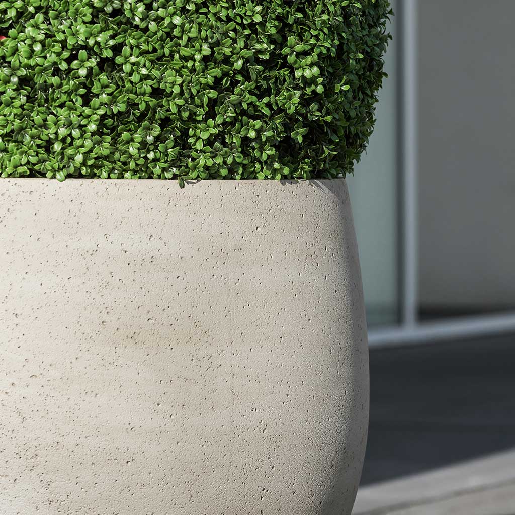 Jumbo Orb Planter Stone Washed - Close Up