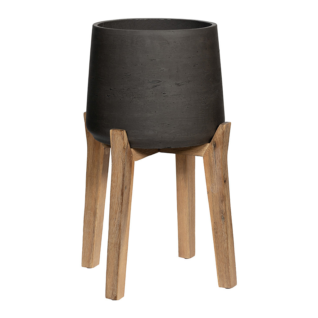 Patt Plant Pot Tall Stand Black Washed