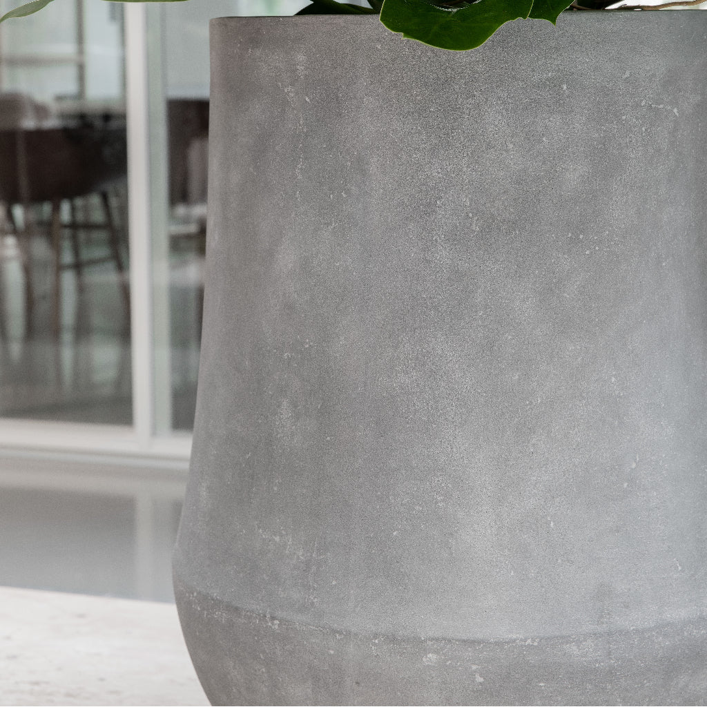 Polystone Coated Darcy Planter - Raw Grey Surface
