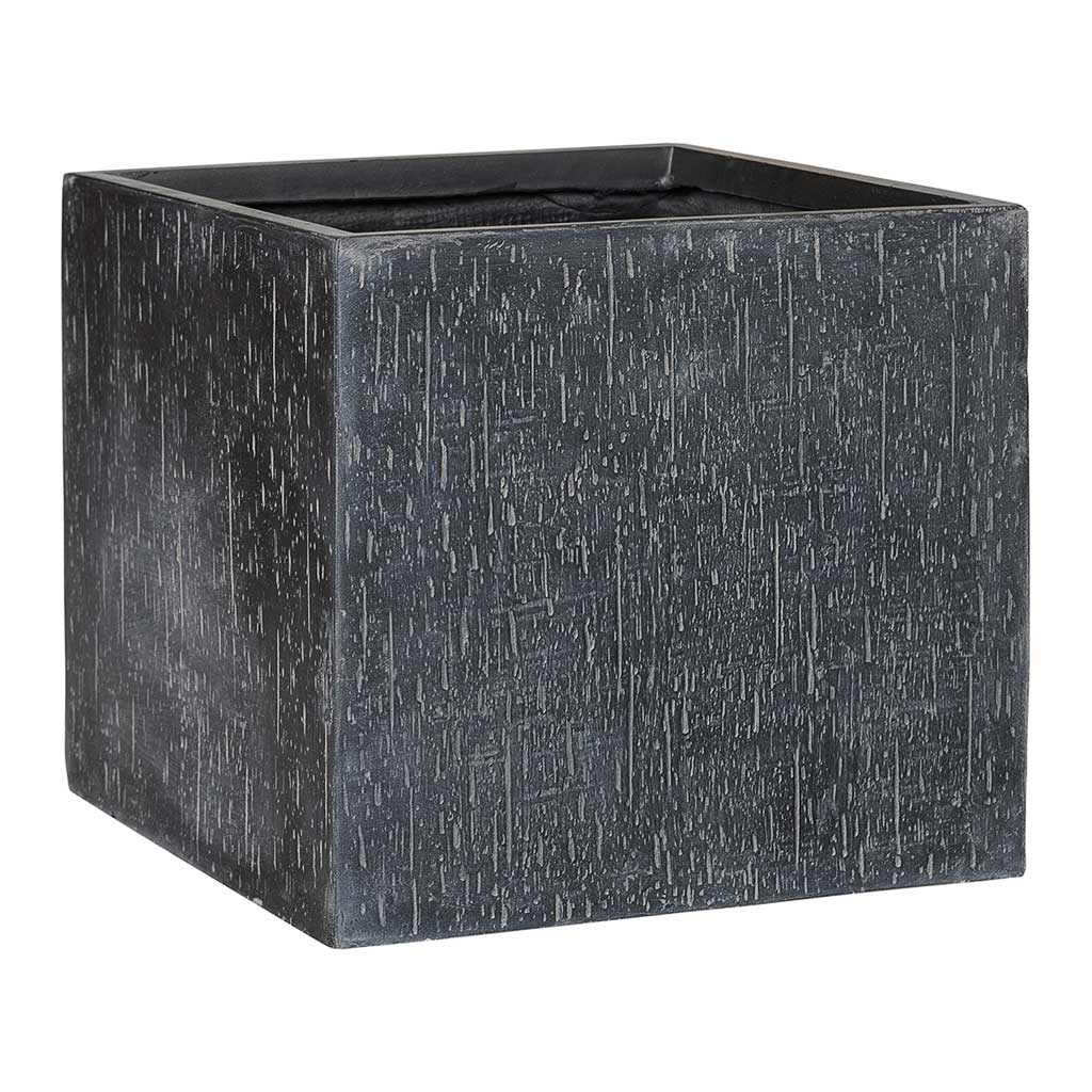 Raindrop Cube Planter - Anthracite 50cm