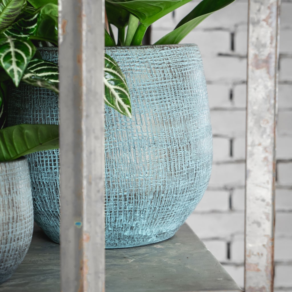 Ryan Plant Pot Blue Gold Large Side View