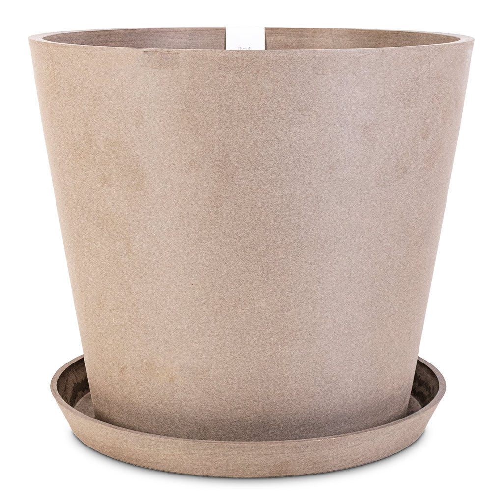 Amsterdam Bucket Planter Taupe 40x35cm Saucer