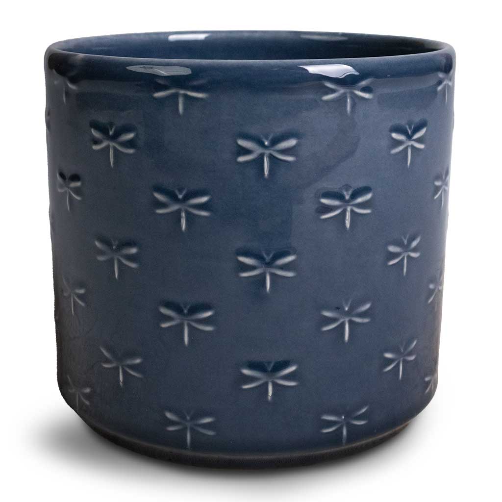 Arley Plant Pot - Blue Dragonfly Medium