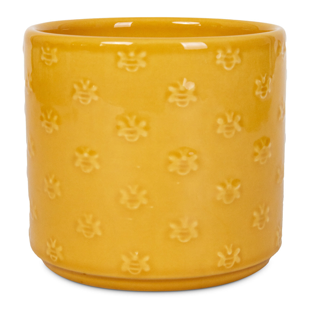 Arley Plant Pot - Yellow Bee - 12.5 x 13.5cm