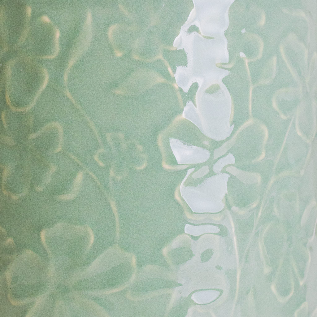 Betsy Pot Floral Mint - 13.5x12cm