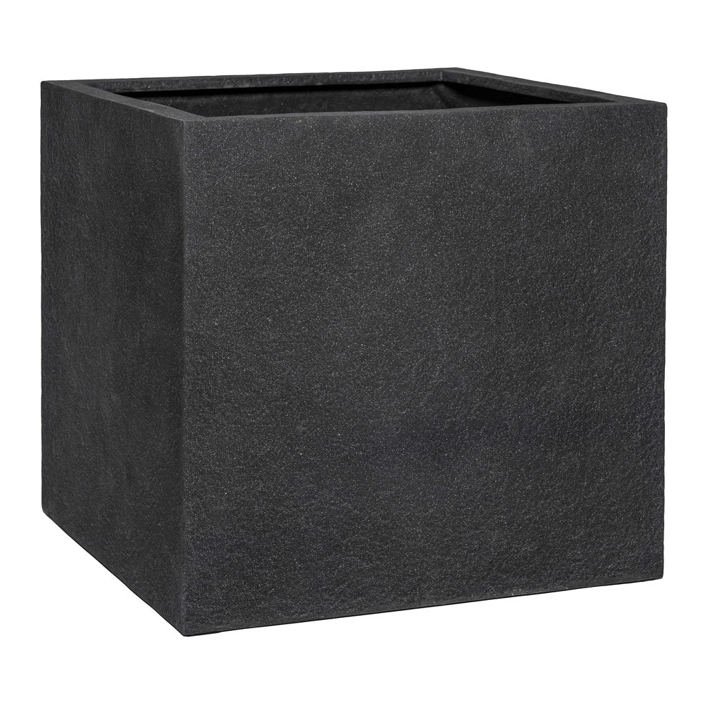 Block Granite Planter - Midnight Black
