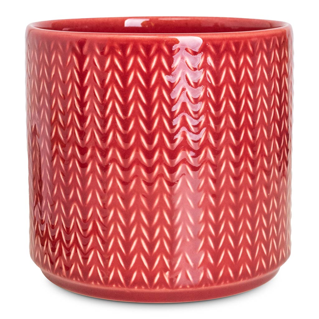 Chevron Pot Ruby - 15x15cm