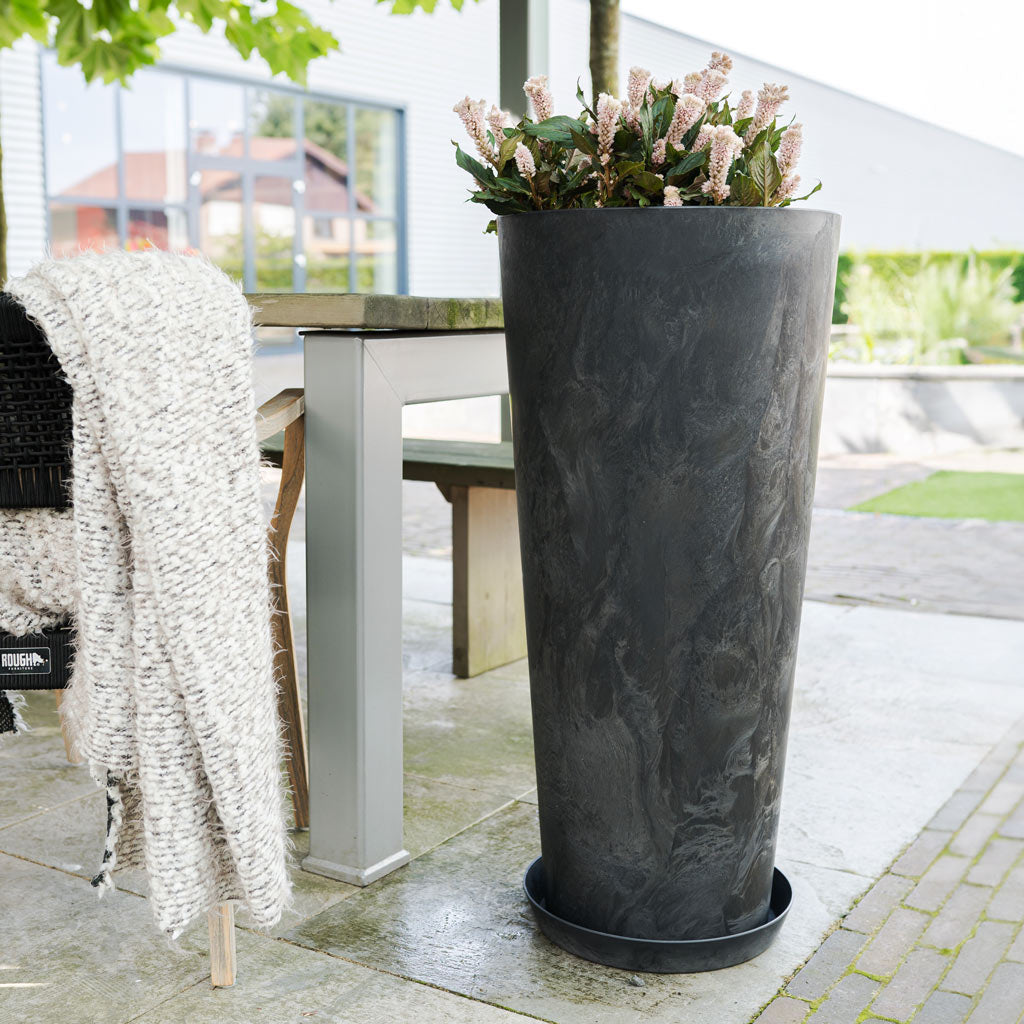 Claire Artstone Tall Planter - Black