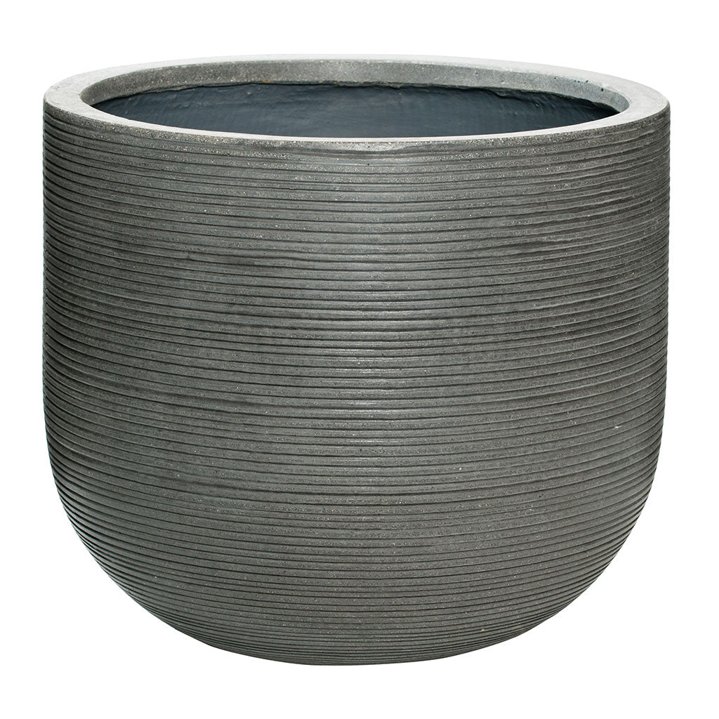 Cody Plant Pot - Ridged Dark Grey XL