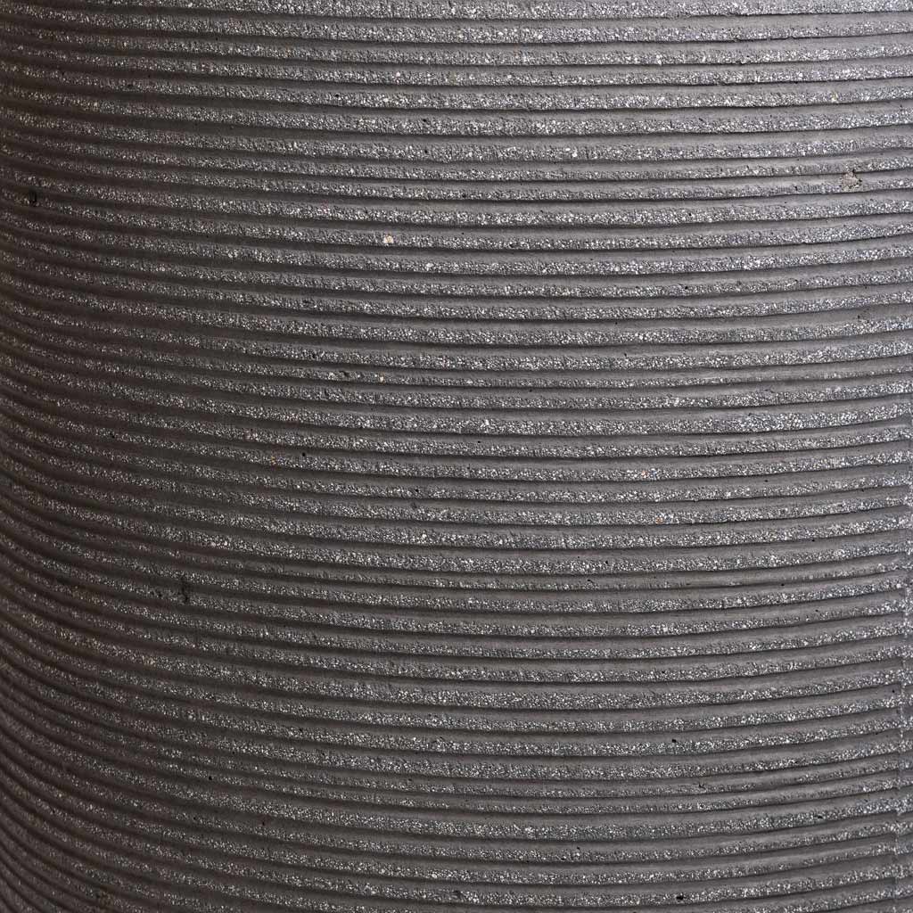 Cody Plant Vase - Ridged Dark Grey