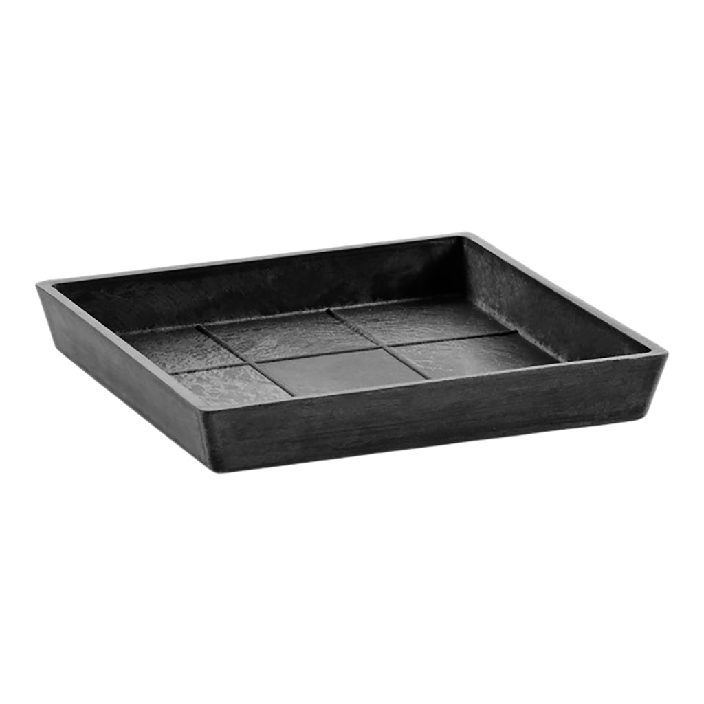 Cubed Plant Pot Saucer Slate 18x18x3cm