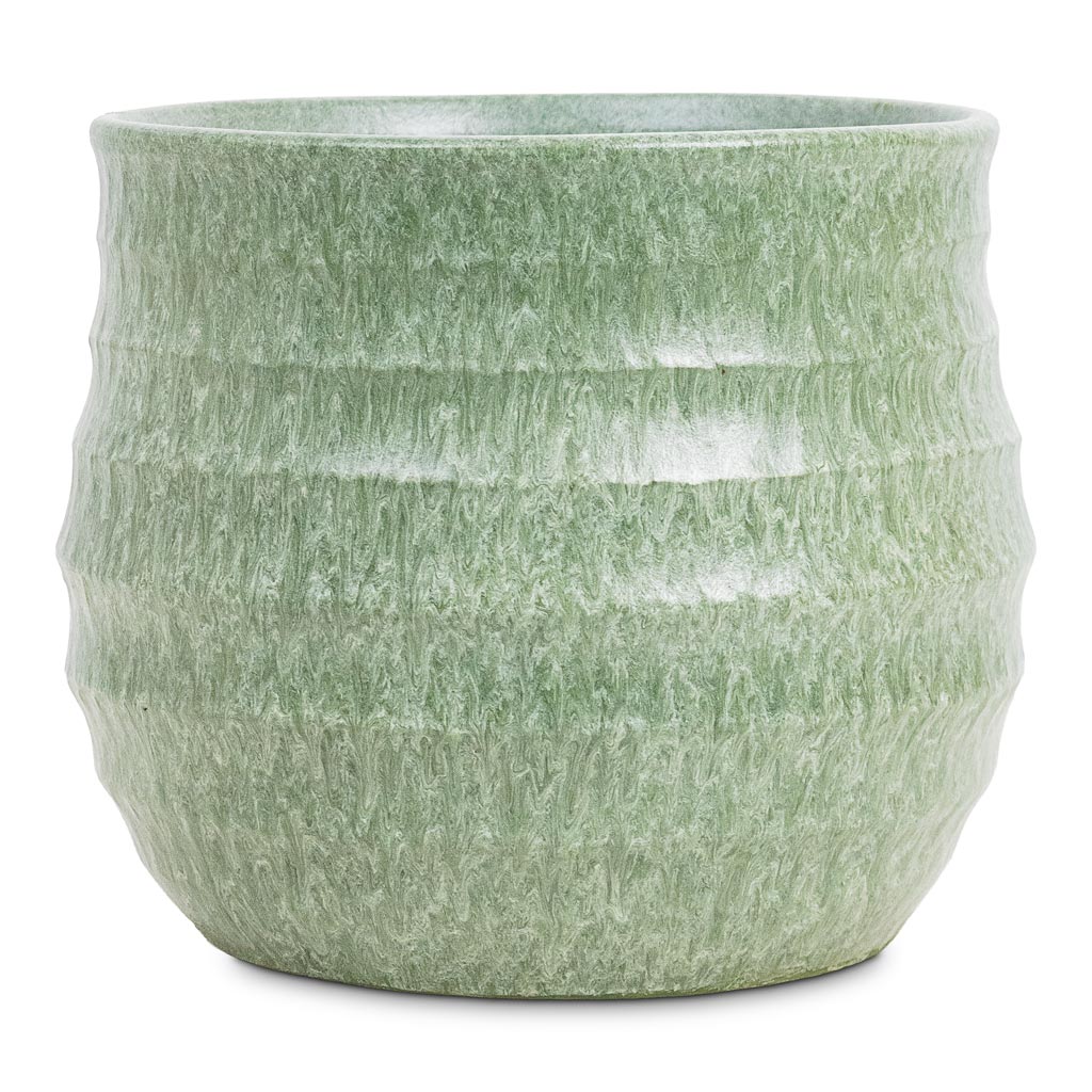 Devon Pot Olive Honeycomb 19x18cm