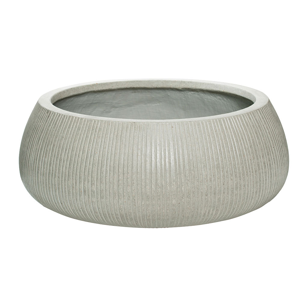 Eileen Plant Bowl - Ridged Cement XL