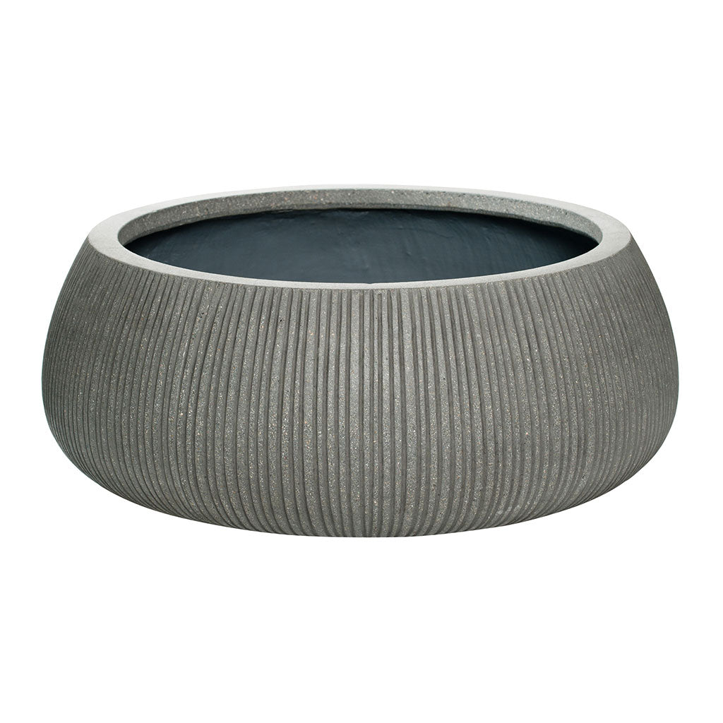 Eileen Plant Bowl - Ridged Dark Grey XL