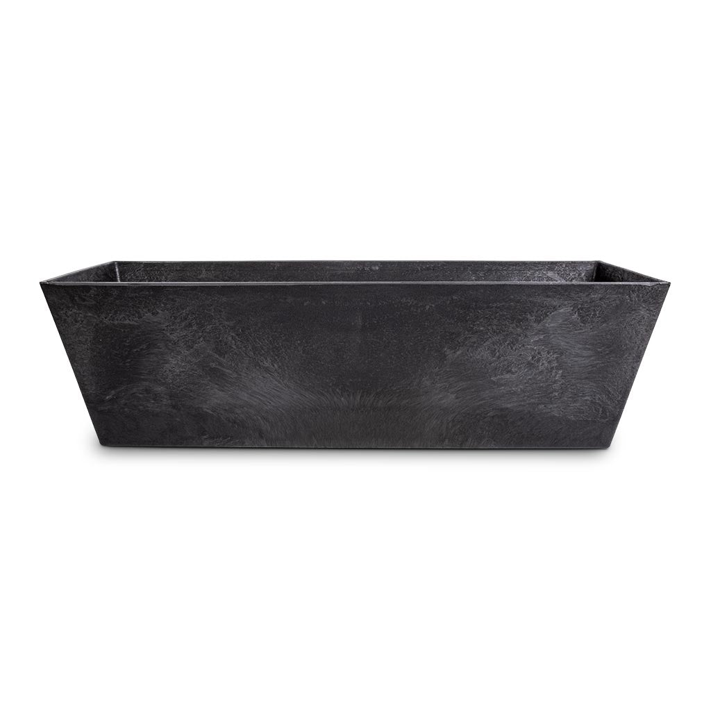 Ella Artstone Balcony Large Trough Planter - Black