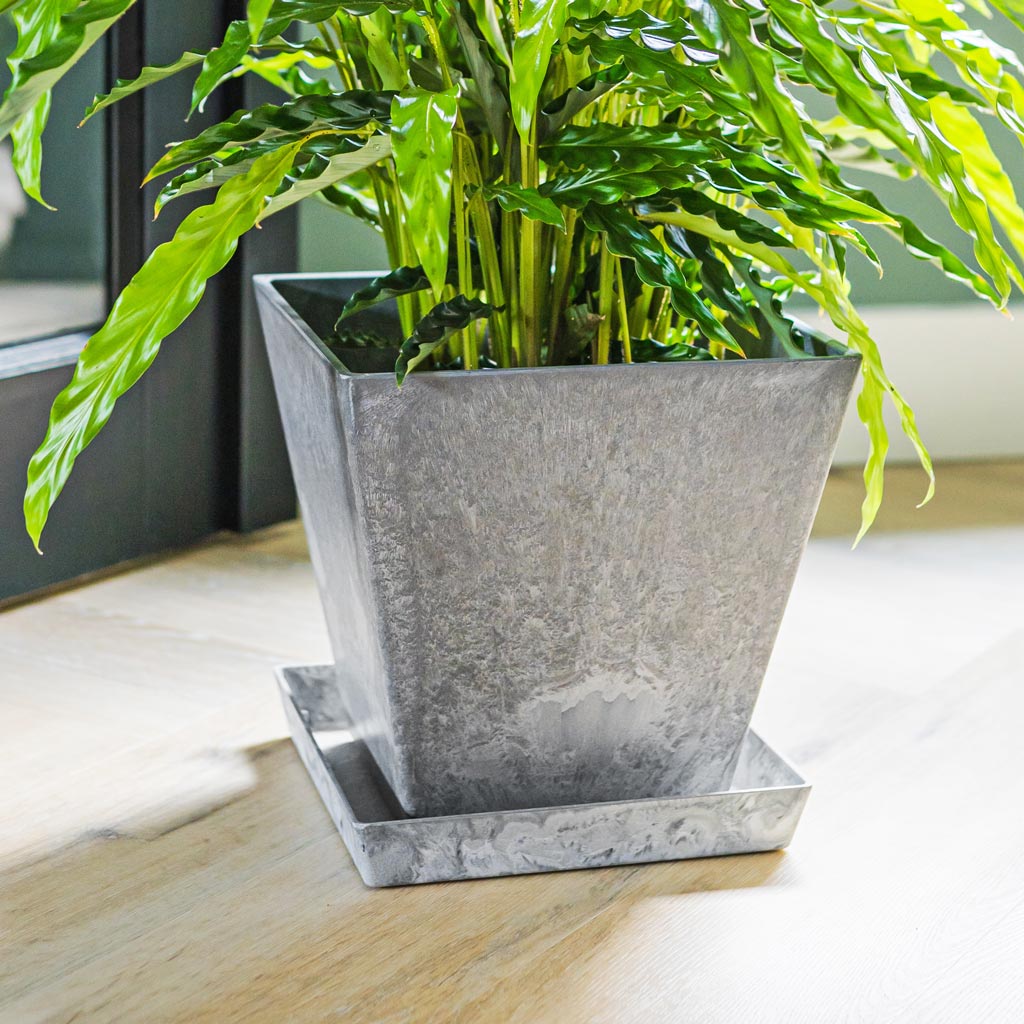 Ella Artstone Plant Pot Saucer - Grey