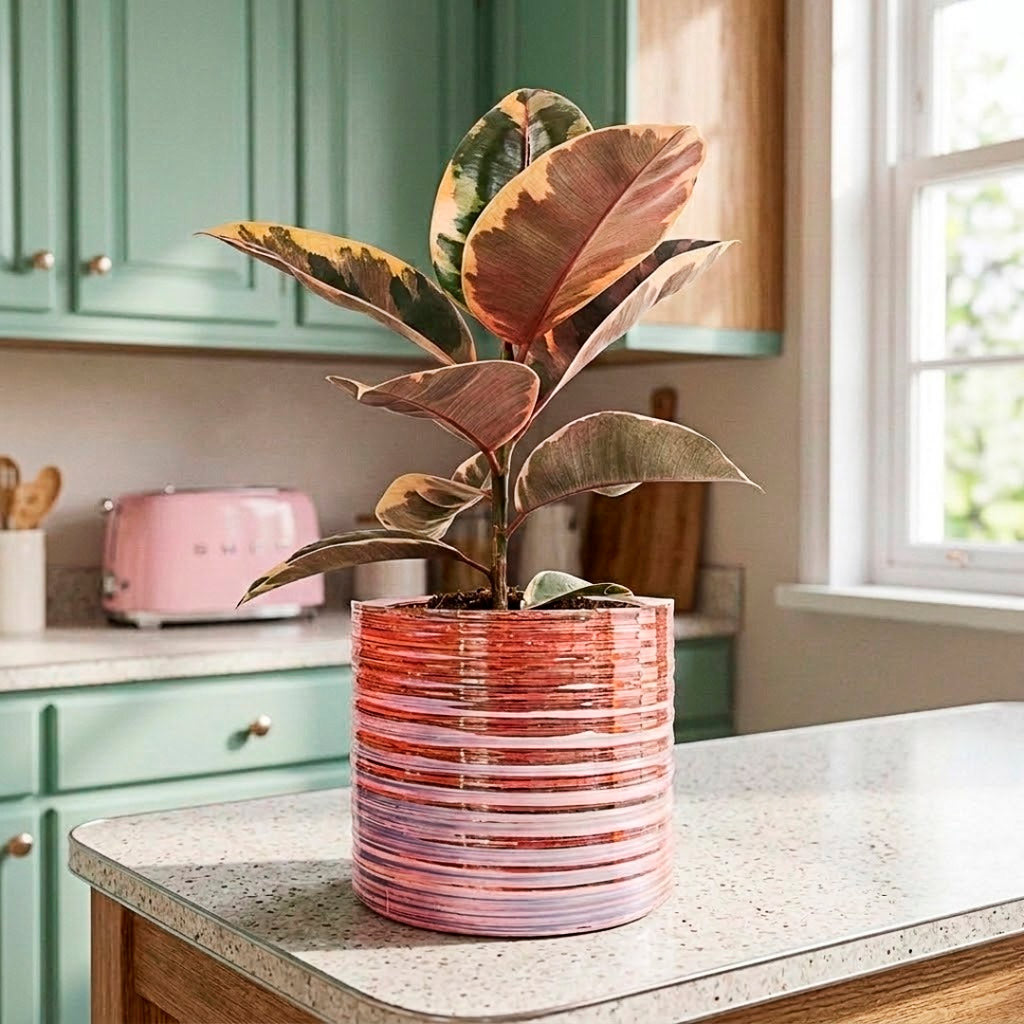 Ficus elastica Belize 17x60cm Suus Pot Latte 23x20cm