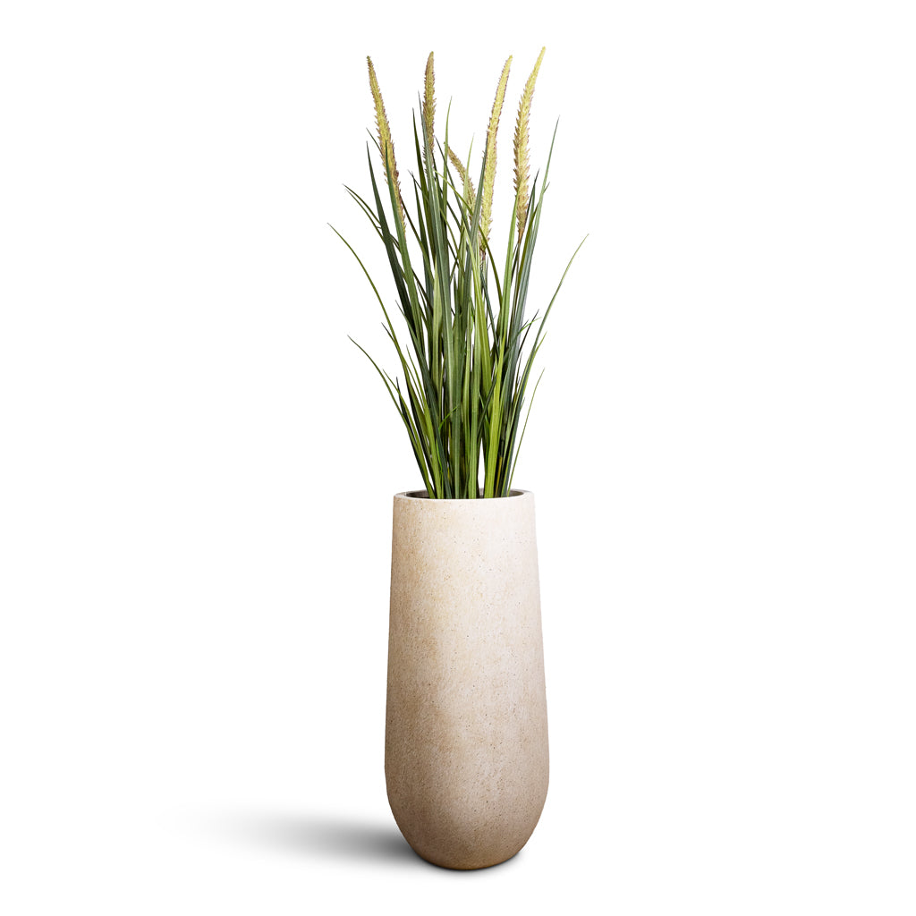 Nax Mineral Tall Planter - Travertine