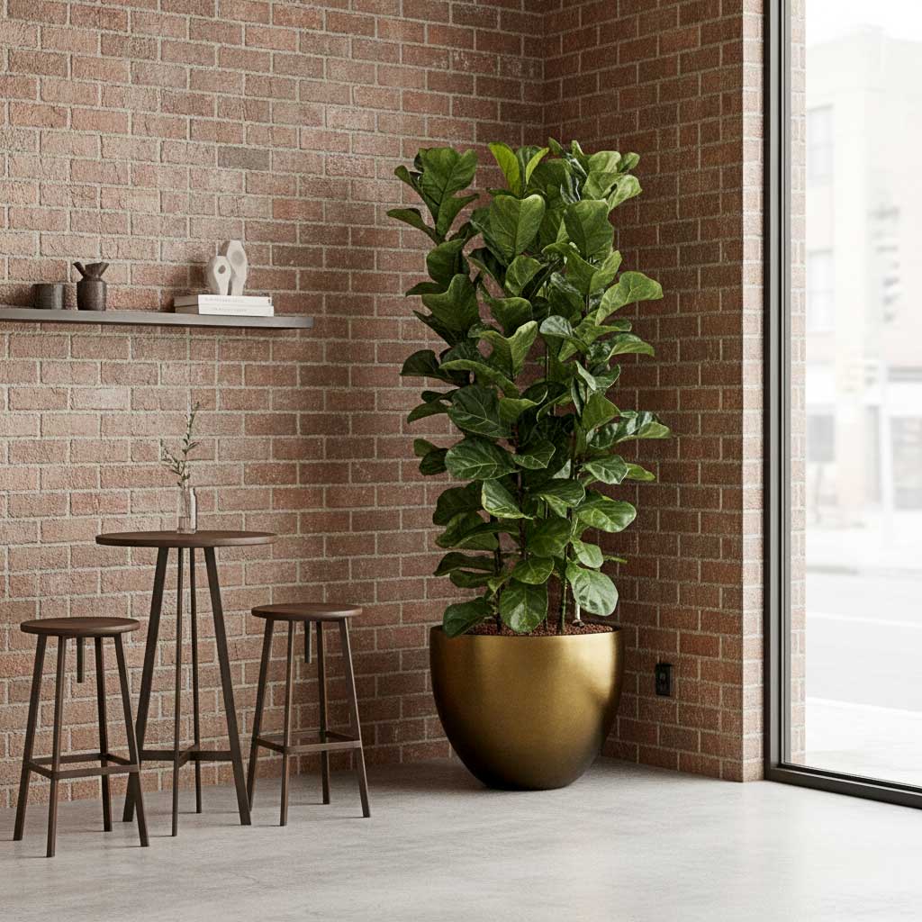 Ficus lyrata Hydroculture Indoor Plant 3 Stems