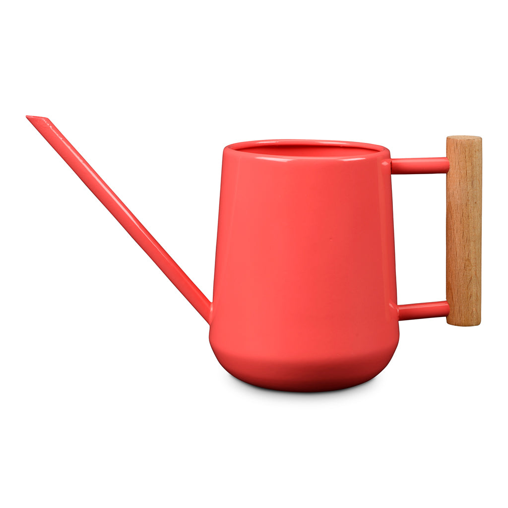 Indoor Watering Can 0.7L Coral with Beech Handle