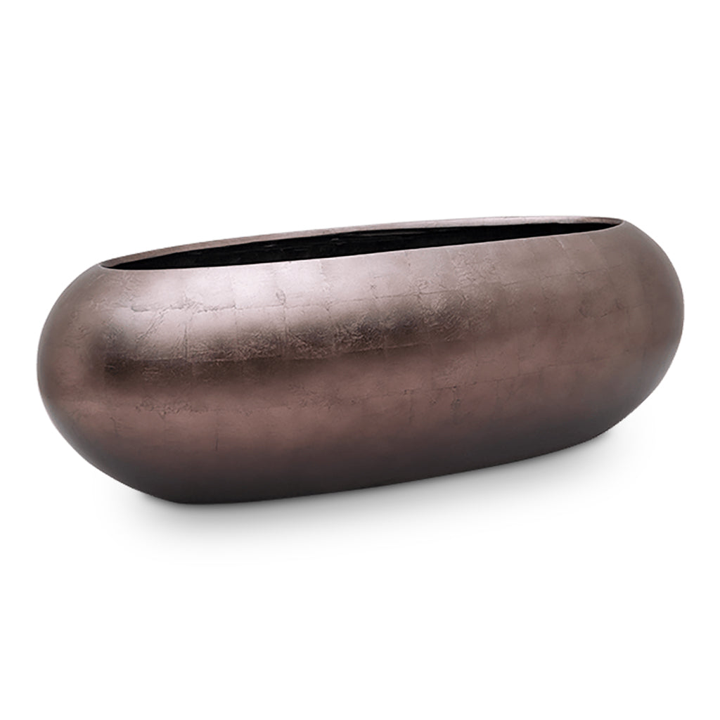 Metallic Boat Planter - Matt Coffee