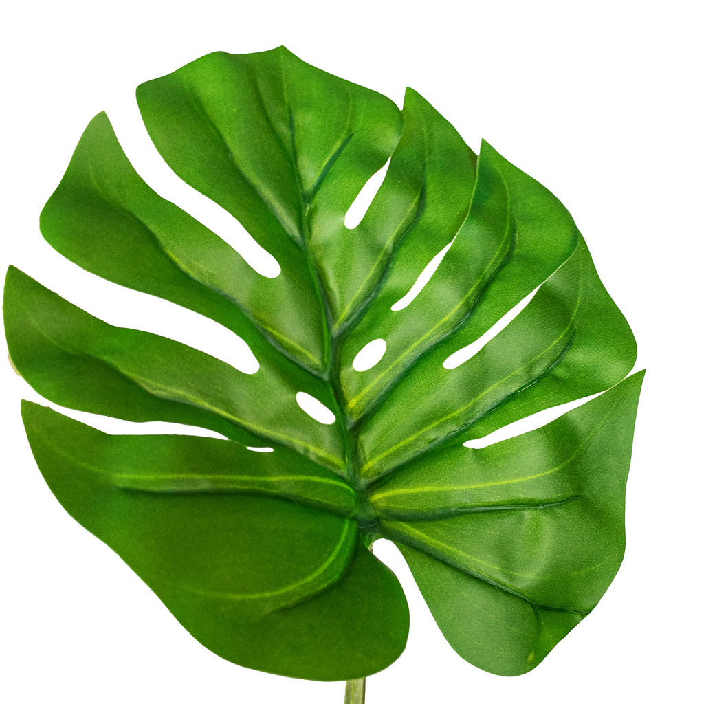 Monstera Moss Pole Swiss Cheese Plant Artificial Close Up Detail Of leaf 