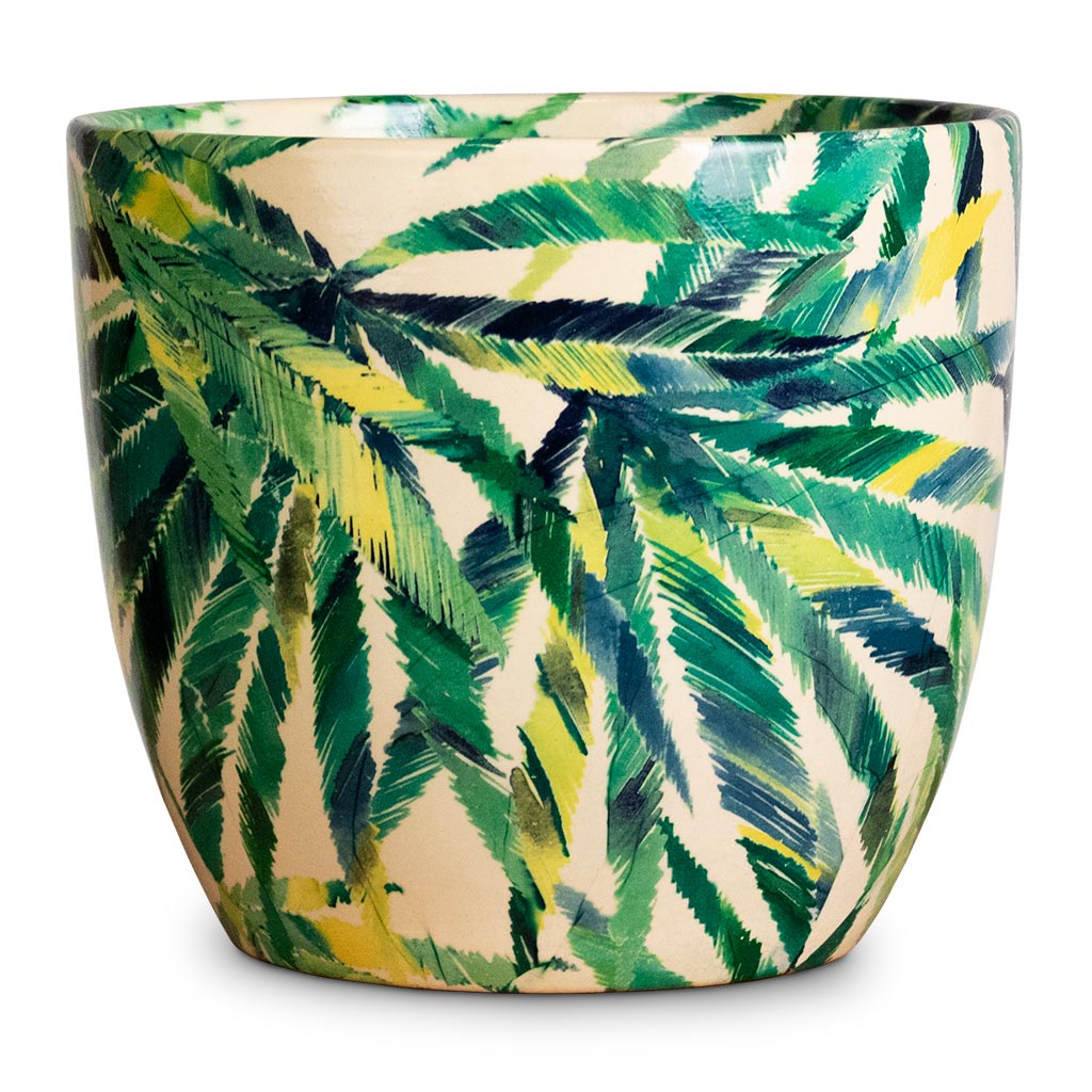 Monza Plant Pot - Botanical Fern 17x17cm