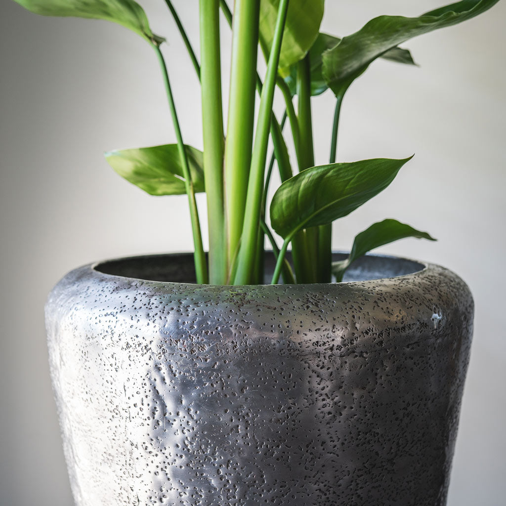 Naya Metal Planter Silver Plant Pot