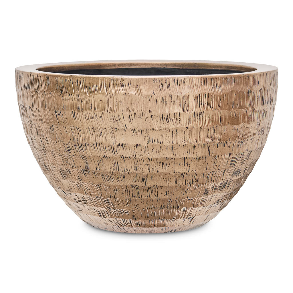 Opus Hammered Bowl Planter Gold 45x27cm