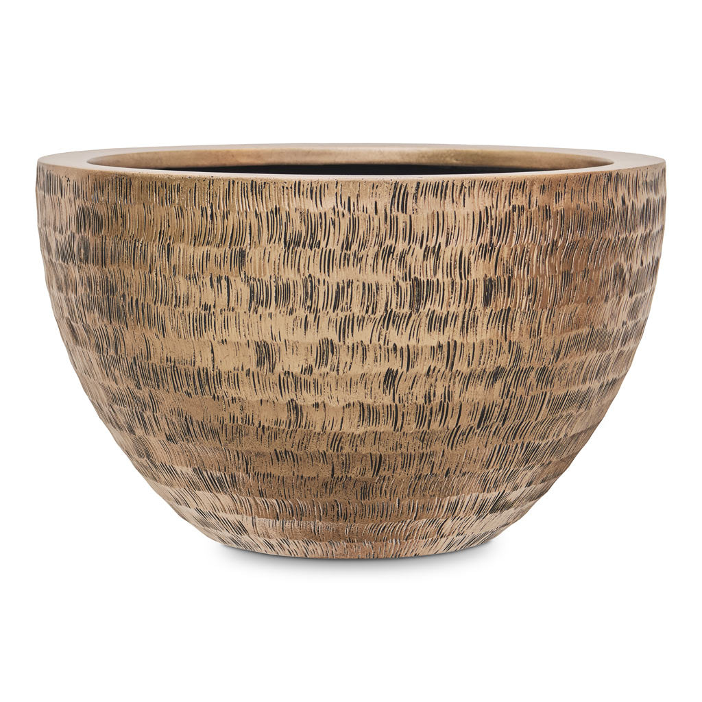 Opus Hammered Bowl Planter Gold 55x33cm