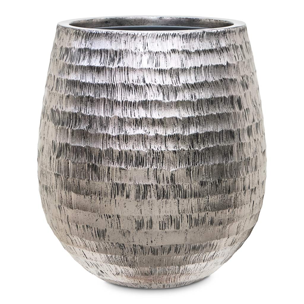 Opus Hammered Darcy Planter Silver 38x42cm