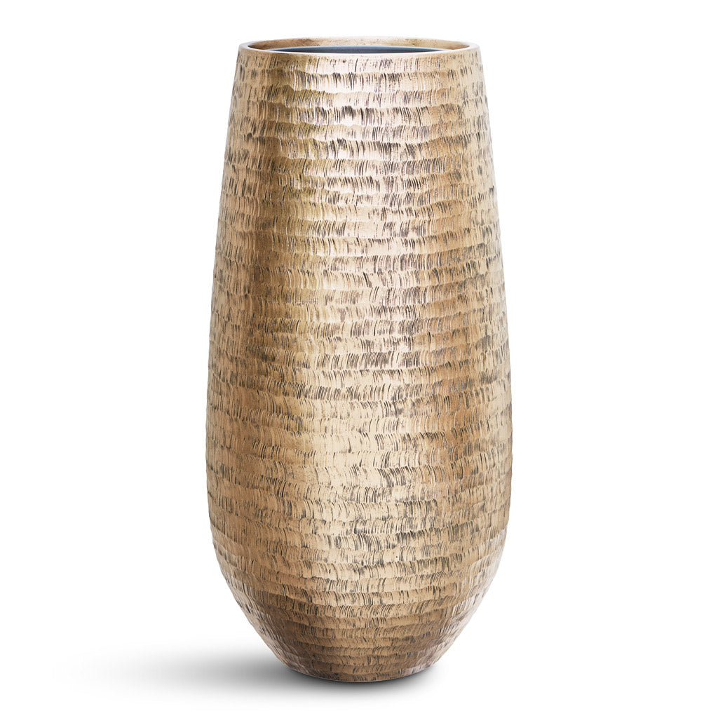 Opus Hammered Tall Darcy Planter Gold 46x100cm