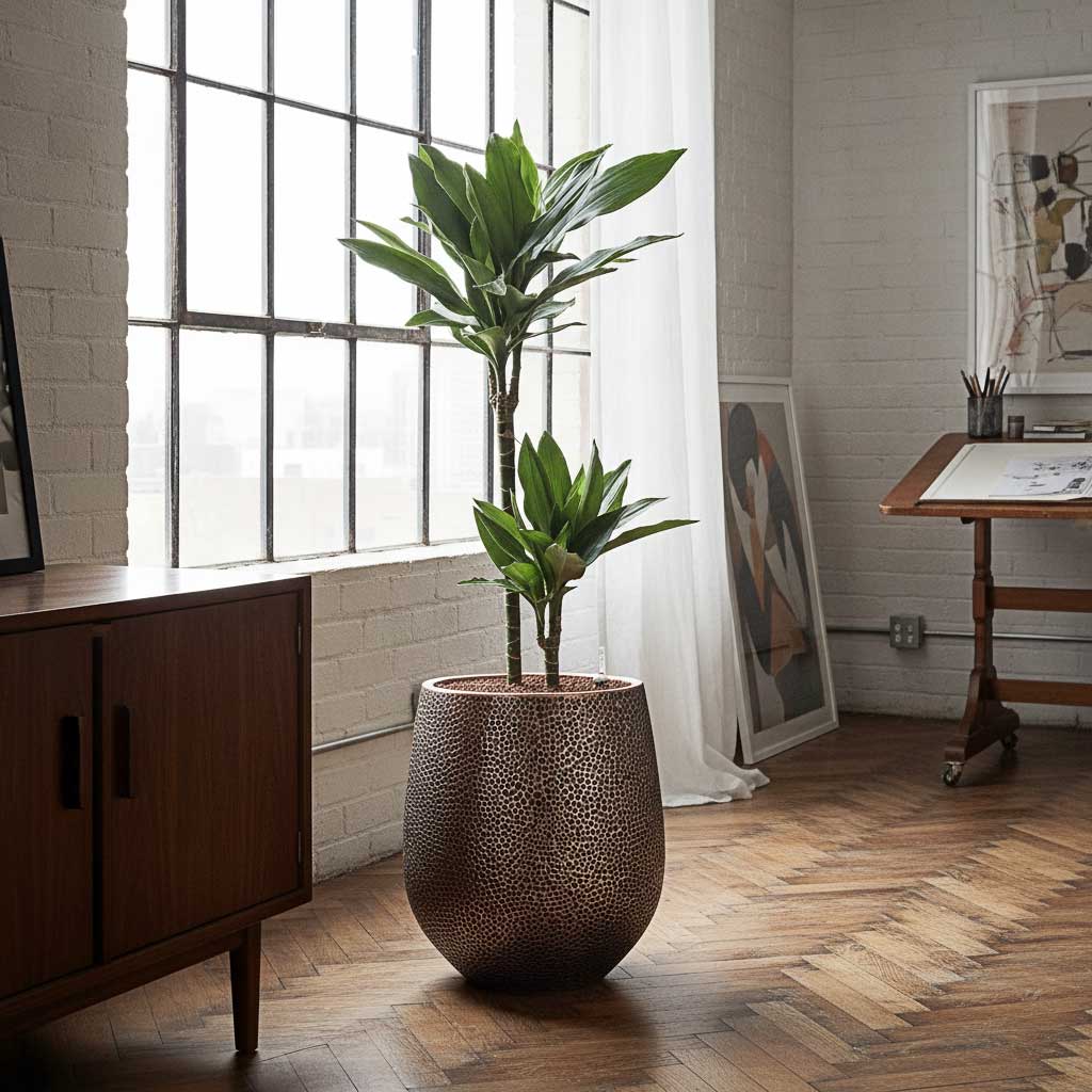 Dracaena in Opus Hit Darcy Planter - Gold