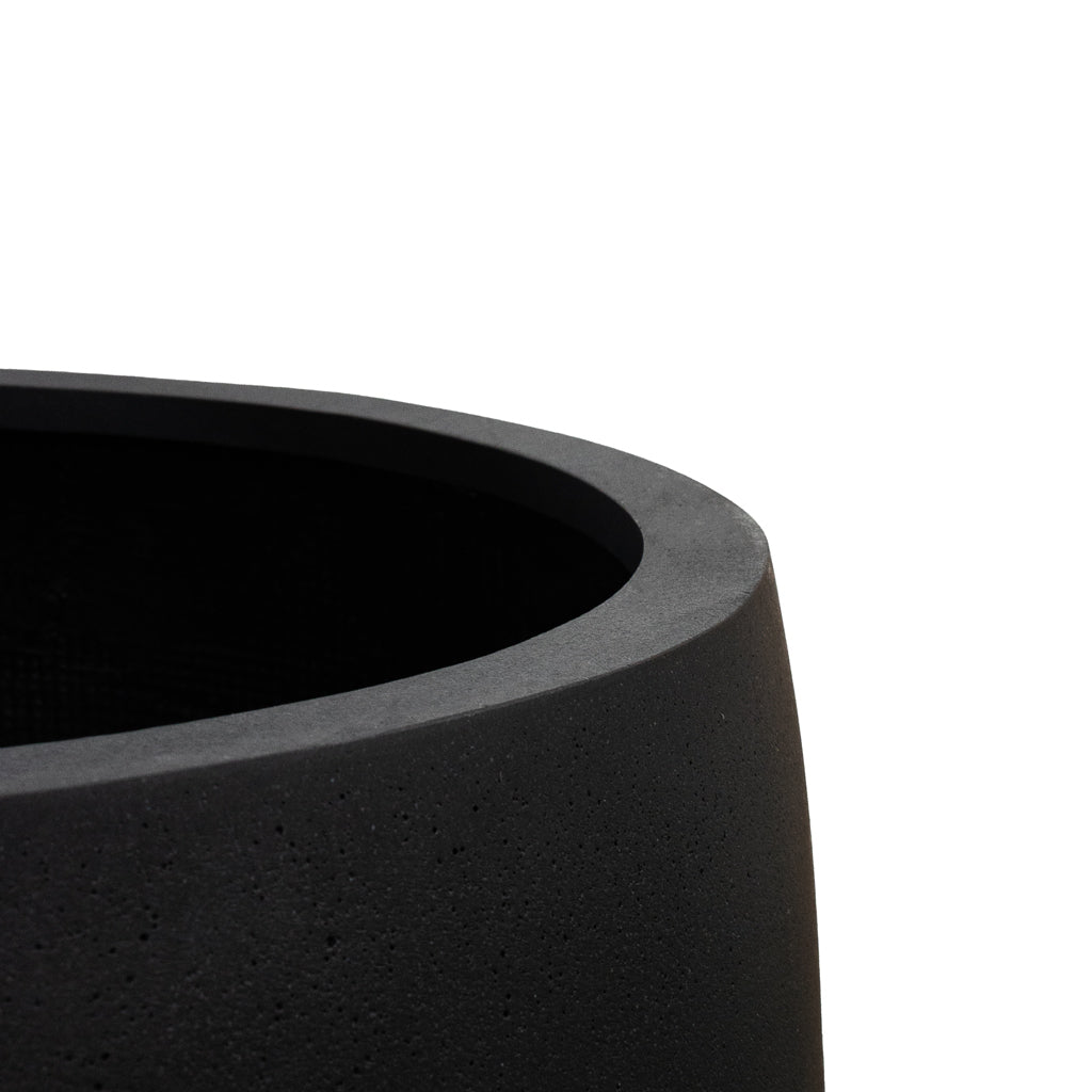 Orb Natural Planter - Black Rim
